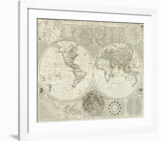 Composite: World or Terraqueous Globe, c.1787-Samuel Dunn-Framed Art Print