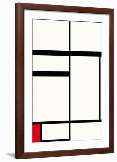 Composition avec rouge , noir et blanc, 1931-Piet Mondrian-Framed Premium Giclee Print
