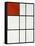 Composition B (No.II) with Red-Piet Mondrian-Framed Stretched Canvas