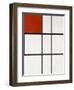 Composition B (No.II) with Red-Piet Mondrian-Framed Giclee Print