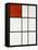 Composition B (No.II) with Red-Piet Mondrian-Framed Stretched Canvas