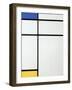 Composition Blue, Yellow and White, 1936-Piet Mondrian-Framed Giclee Print