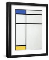 Composition Blue, Yellow and White, 1936-Piet Mondrian-Framed Giclee Print