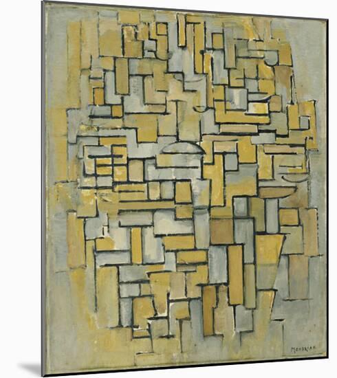 Composition in Brown and Gray (Gemälde no. II : Composition no. IX : Compositie 5), 1913-Piet Mondrian-Mounted Art Print