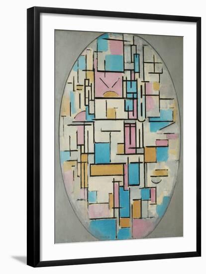 Composition in Oval with Color Planes 1, 1914-Piet Mondrian-Framed Art Print