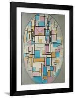 Composition in Oval with Color Planes 1, 1914-Piet Mondrian-Framed Art Print