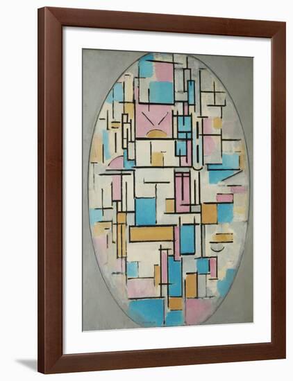 Composition in Oval with Color Planes 1, 1914-Piet Mondrian-Framed Art Print