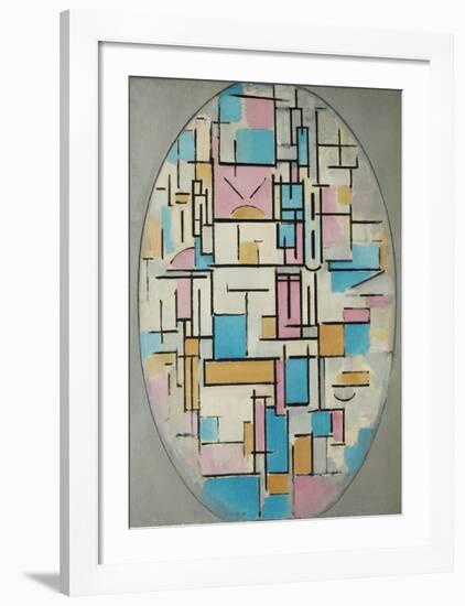 Composition in Oval with Color Planes 1, 1914-Piet Mondrian-Framed Art Print