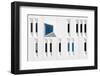 Composition in White, Black and Blue-Michiel Hageman-Framed Photographic Print