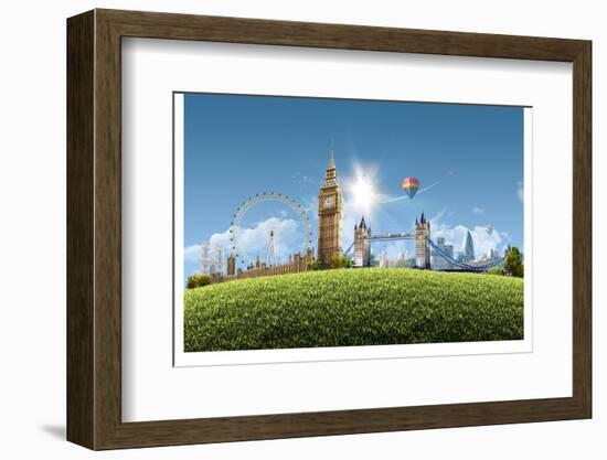 Composition London Landmarks-null-Framed Art Print