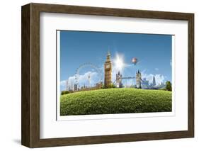 Composition London Landmarks-null-Framed Art Print