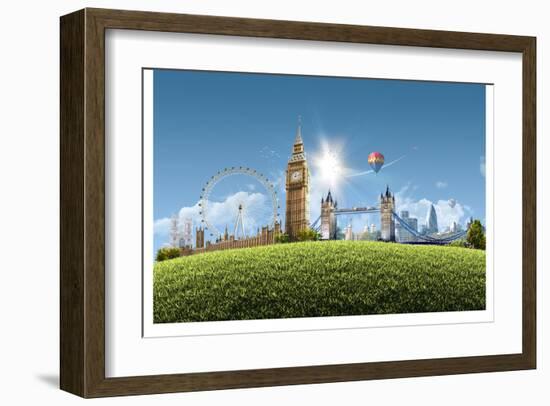 Composition London Landmarks-null-Framed Art Print