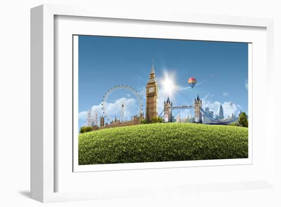 Composition London Landmarks-null-Framed Art Print