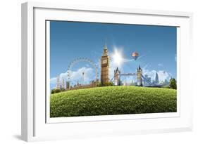 Composition London Landmarks-null-Framed Art Print