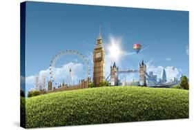 Composition London Landmarks-null-Stretched Canvas