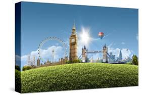 Composition London Landmarks-null-Stretched Canvas