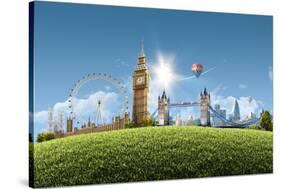 Composition London Landmarks-null-Stretched Canvas