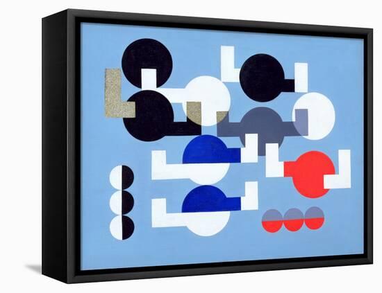 Composition of Circles and Overlapping Angles, 1930 (Oil on Canvas)-Sophie Taeuber-Arp-Framed Stretched Canvas