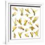 Composition of Rosy-Faced Lovebird Flying, Agapornis Roseicollis, also known as the Peach-Faced Lov-Life on White-Framed Photographic Print