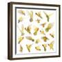 Composition of Rosy-Faced Lovebird Flying, Agapornis Roseicollis, also known as the Peach-Faced Lov-Life on White-Framed Photographic Print