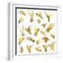 Composition of Rosy-Faced Lovebird Flying, Agapornis Roseicollis, also known as the Peach-Faced Lov-Life on White-Framed Photographic Print