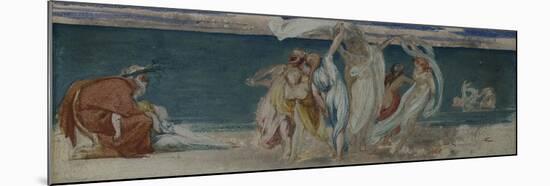 Composition Showing Nymphs Dancing on the Sea Shore, 1855-Frederic Leighton-Mounted Giclee Print