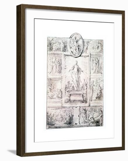 Composition Sketch, C1513-1540-Parmigianino-Framed Giclee Print