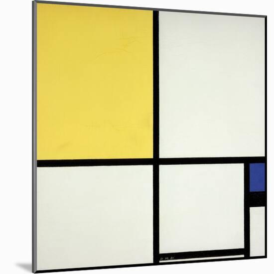 Composition with Blue and Yellow-Piet Mondrian-Mounted Giclee Print