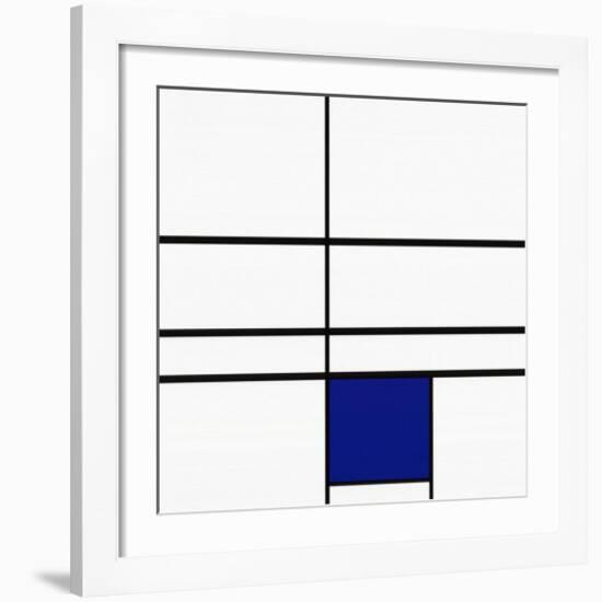 Composition with Blue, c.1935-Piet Mondrian-Framed Serigraph