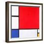 Composition with Red, Yellow and Blue, 1930-Piet Mondrian-Framed Giclee Print