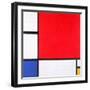 Composition with Red, Yellow and Blue, 1930-Piet Mondrian-Framed Giclee Print