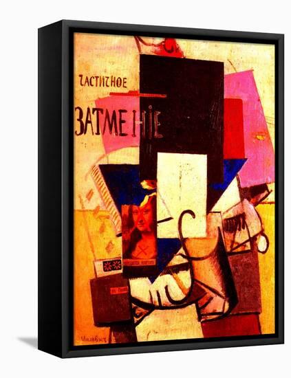 Composition with the Mona Lisa, 1914-Kasimir Malevich-Framed Stretched Canvas