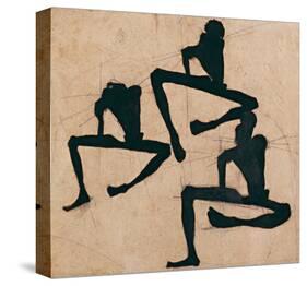 Composition with Three Male Nudes-Egon Schiele-Stretched Canvas