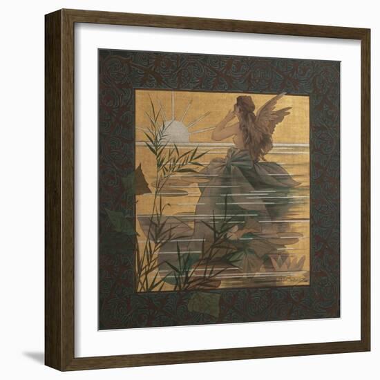 Composition with Winged Nymph at Sunrise, 1887-Alejandro de Riquer Inglada-Framed Giclee Print