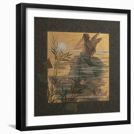 Composition with Winged Nymph at Sunrise, 1887-Alejandro de Riquer Inglada-Framed Premium Giclee Print