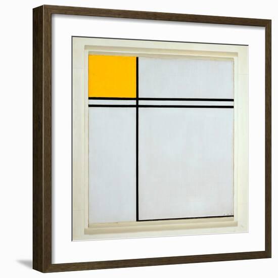 Composition with Yellow and Double Line, 1932-Piet Mondrian-Framed Art Print