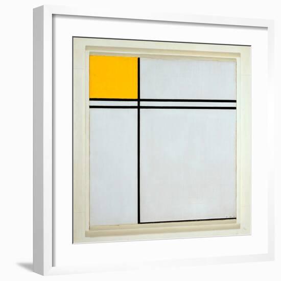 Composition with Yellow and Double Line, 1932-Piet Mondrian-Framed Art Print