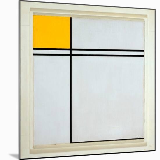 Composition with Yellow and Double Line, 1932-Piet Mondrian-Mounted Art Print