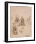 Compositional Sketches for the Virgin Adoring the Christ Child, 1480-85-Leonardo Da Vinci-Framed Giclee Print