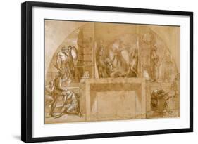 Compositional Study for "The Liberation of St. Peter" in the Stanza D'Eliodoro in the Vatican-Raphael-Framed Giclee Print