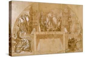 Compositional Study for "The Liberation of St. Peter" in the Stanza D'Eliodoro in the Vatican-Raphael-Stretched Canvas