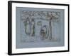 Compositional Study of Four Female Peasants Working in an Orchard ('Spring')-Camille Pissarro-Framed Giclee Print