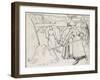 Compositional Study of Harvesters in a Landscape-Camille Pissarro-Framed Giclee Print