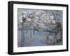 Compositional Study of Two Female Peasants Conversing in an Orchard-Camille Pissarro-Framed Giclee Print