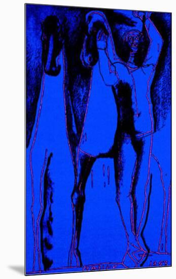 Composizione in Blu, c.1953-Marino Marini-Mounted Serigraph