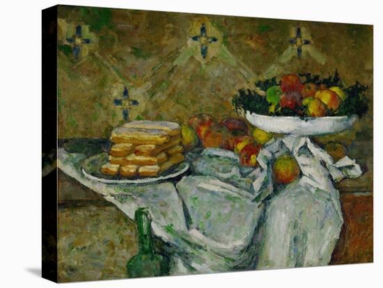 Compotier et Assiette de biscuits, around 1877 Fruit bowl and plate with biscuits-Paul Cezanne-Stretched Canvas