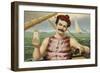 Compound Oxygen, Healthy Sailor Selling Medicine Advertisement-null-Framed Giclee Print