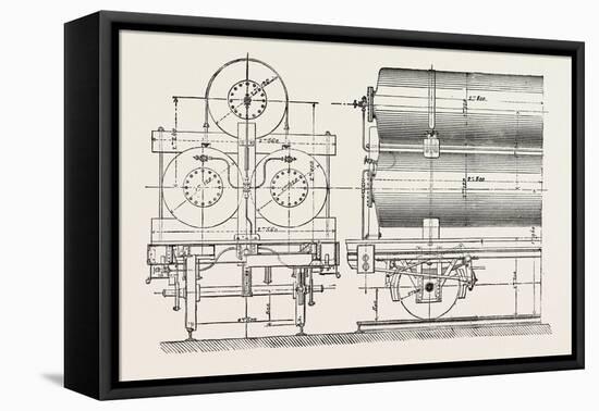 Compressed Oil Gas for Lighting Cars, Steamboats, and Buoys: Car Transporting Compressed Gas, 1882-null-Framed Stretched Canvas