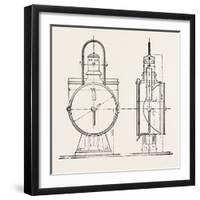 Compressed Oil Gas for Lighting Cars, Steamboats, and Buoys: Locomotive Headlight, 1882-null-Framed Giclee Print