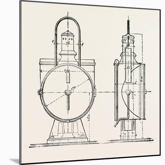 Compressed Oil Gas for Lighting Cars, Steamboats, and Buoys: Locomotive Headlight, 1882-null-Mounted Giclee Print